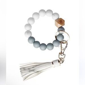 beaded silicone elastic Bracelet Keychain Wristlet